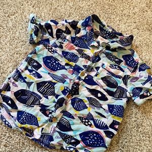 Tropical Fish Button Down Hawaiian Shirt Boys 4T